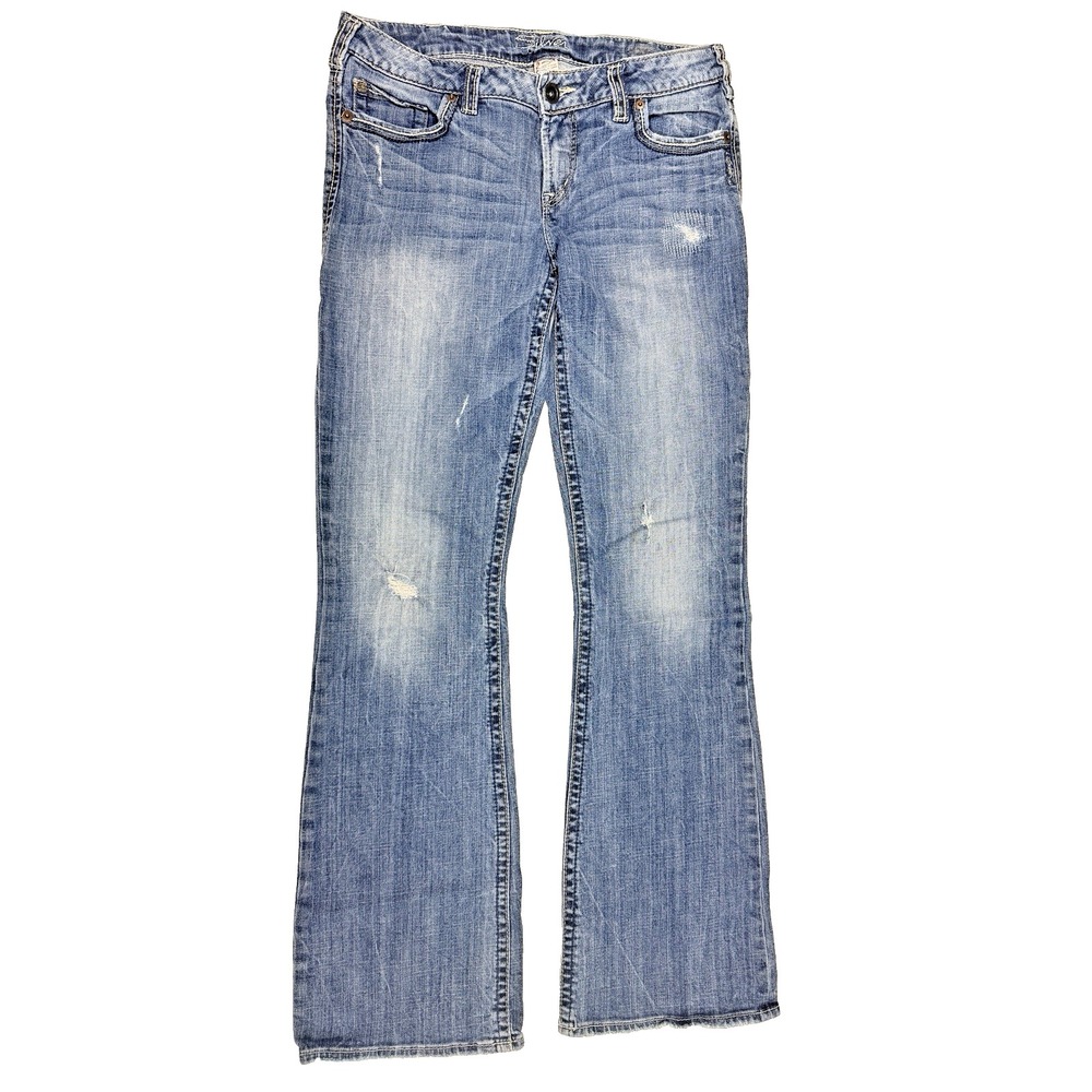 Silver Jeans Alex Bootcut Ripped Distressed 99% Cotton Women's Size 30 / 33